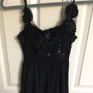 Black Floral Tank Top